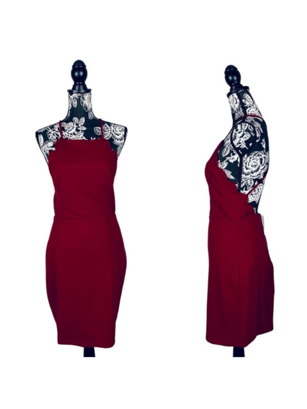 NWT Lush Pitaya maroon strappy bodycon dress size large